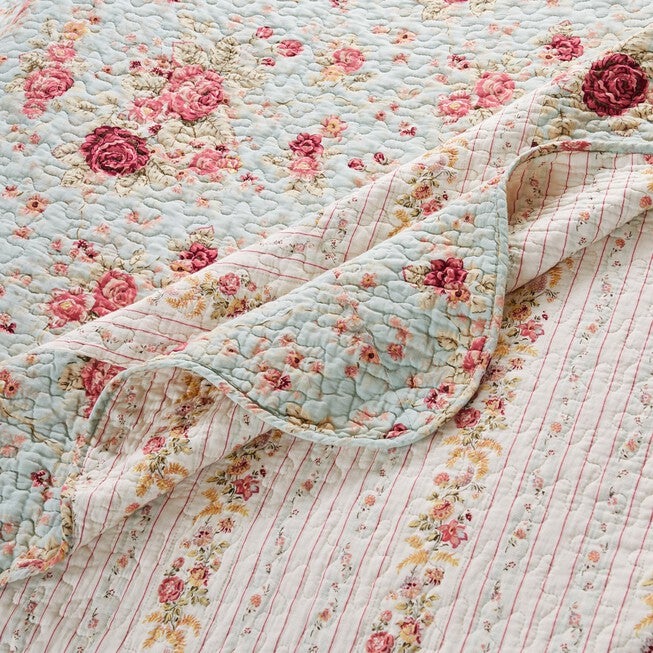 Antique Rose Quilt And Pillow Sham Set, , alternate image number null