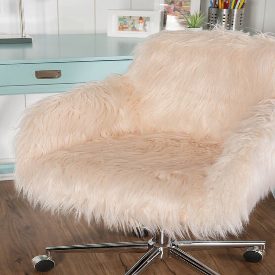 Dawson Faux Fur Barrell Office Chair Pnk, , alternate image number null