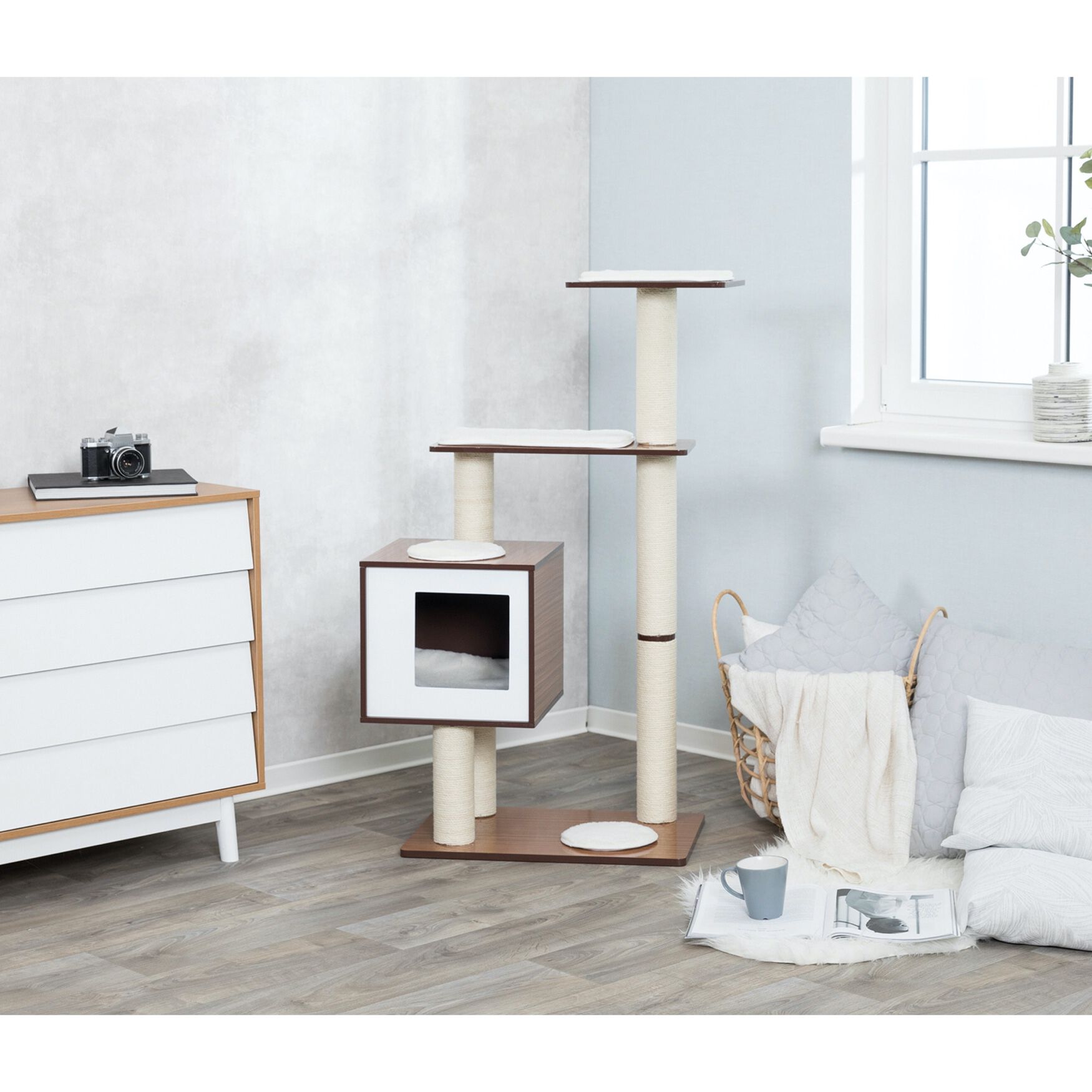 Avoca Wooden Cat Tower Scratching Post, , alternate image number 2