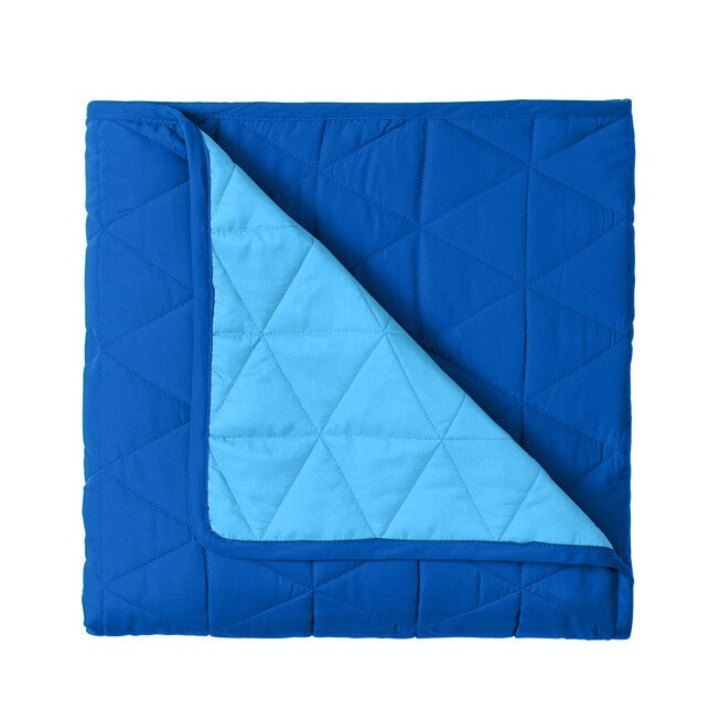 BH Studio Triangle Reversible Quilt, OCEAN BLUE MARINE BLUE, hi-res image number null