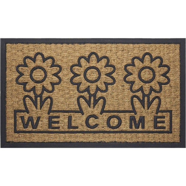 Coco Mat Daisy 18 inches x 30 inches, BROWN FLOWER, hi-res image number 0