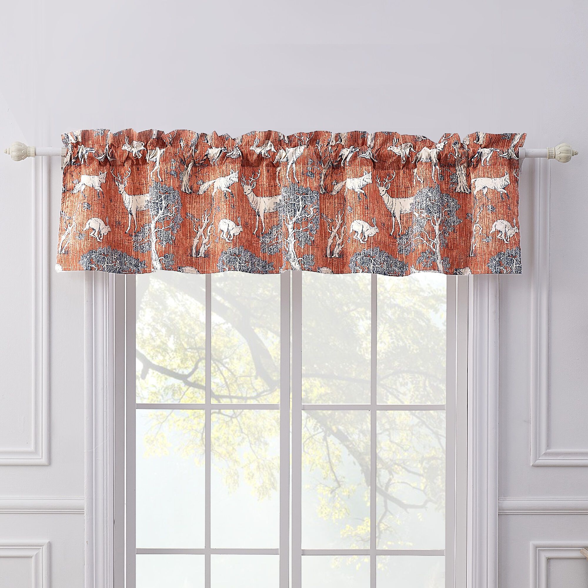 Menagerie Window Treatment Valance Curtains, SAFFRON, alternate image number 2
