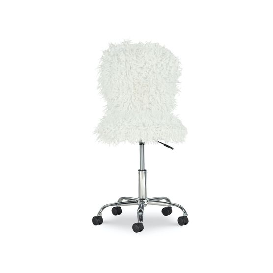 Fulton Faux Flokati Office Chair White, , alternate image number null