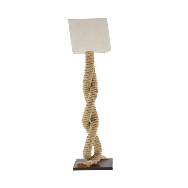 Brown Jute Rope And Iron Rustic Floor Lamp, , alternate image number null