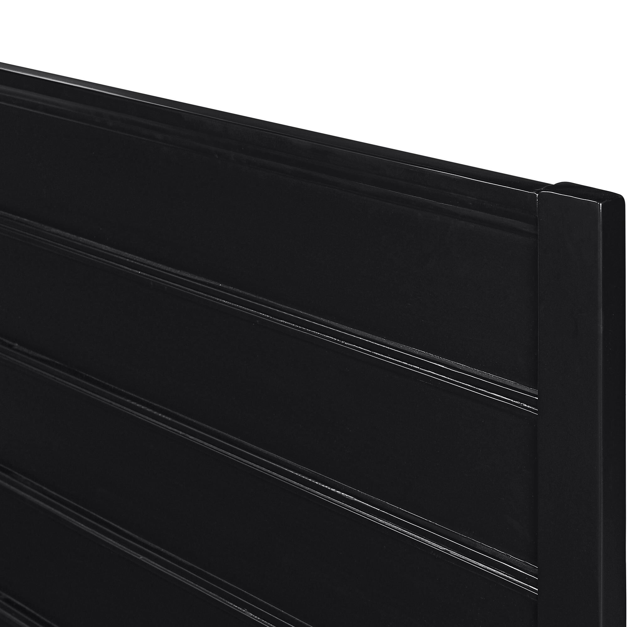 Caroline Wooden Platform Bed in Cherry, King with 2 Nightstands, BLACK, alternate image number 4