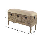 Brown Chinese Fir Farmhouse Bench, 20x47x16, , alternate image number null