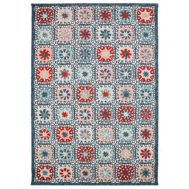 Liora Manne Portofino Boho Tiles Indoor/Outdoor Rug, AQUA, hi-res image number null