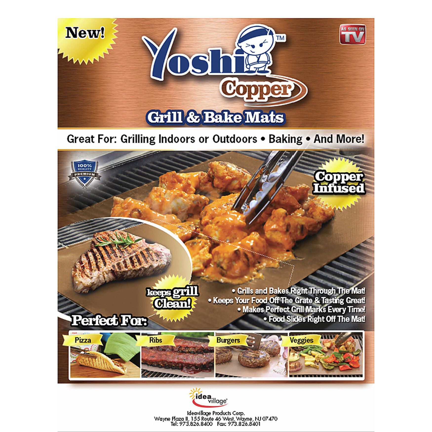 Yoshi&trade; Copper Grill & Bake Mats, Set of 2, COPPER, hi-res image number 0