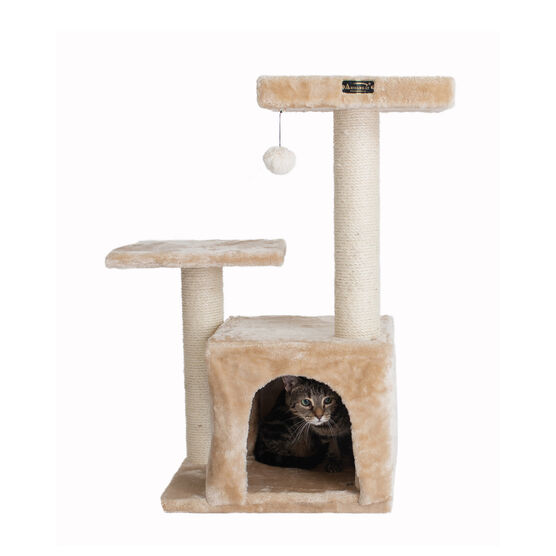 Classic Real Wood 32" Cat Tree, BEIGE, hi-res image number null