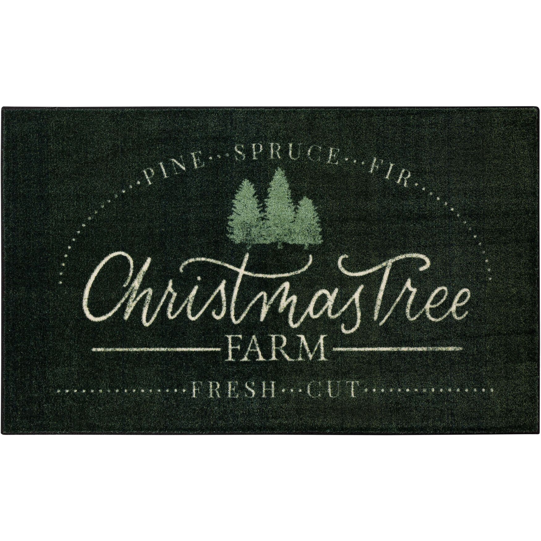 Christmas Tree Farm Kitchen Rug, BLACK, hi-res image number 0