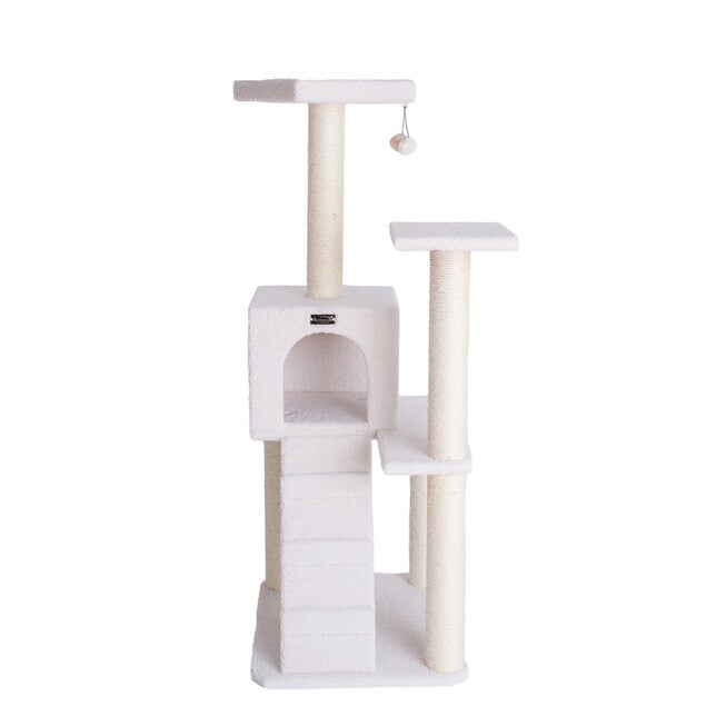 Fleece Covered 53 inches High Real Wood Cat Tree, , alternate image number null