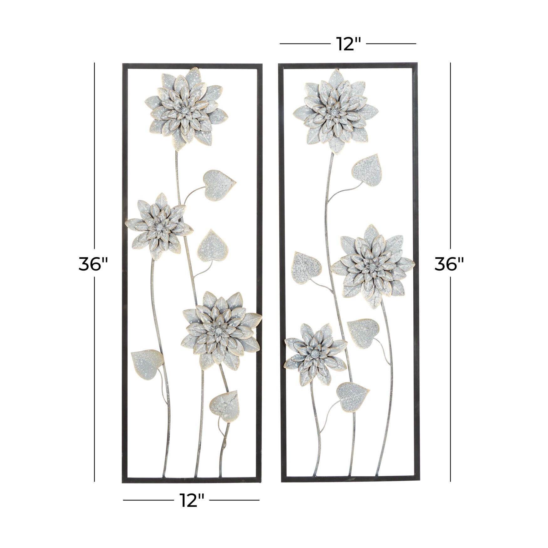 Set Of 2 Grey Metal Contemporary Wall Decor, , alternate image number 6