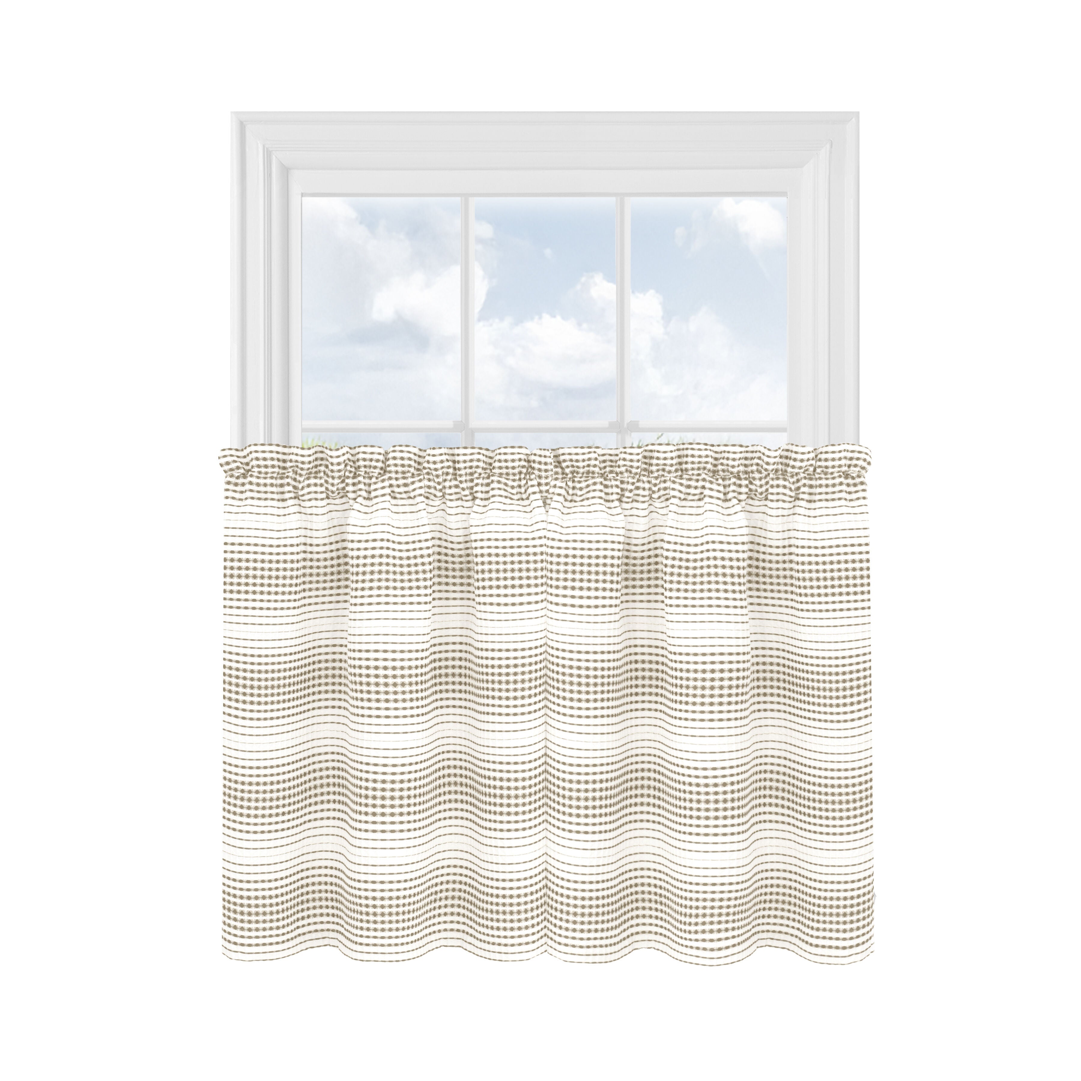 Gramercy Window Curtain Tier Pair, TAUPE, alternate image number 1