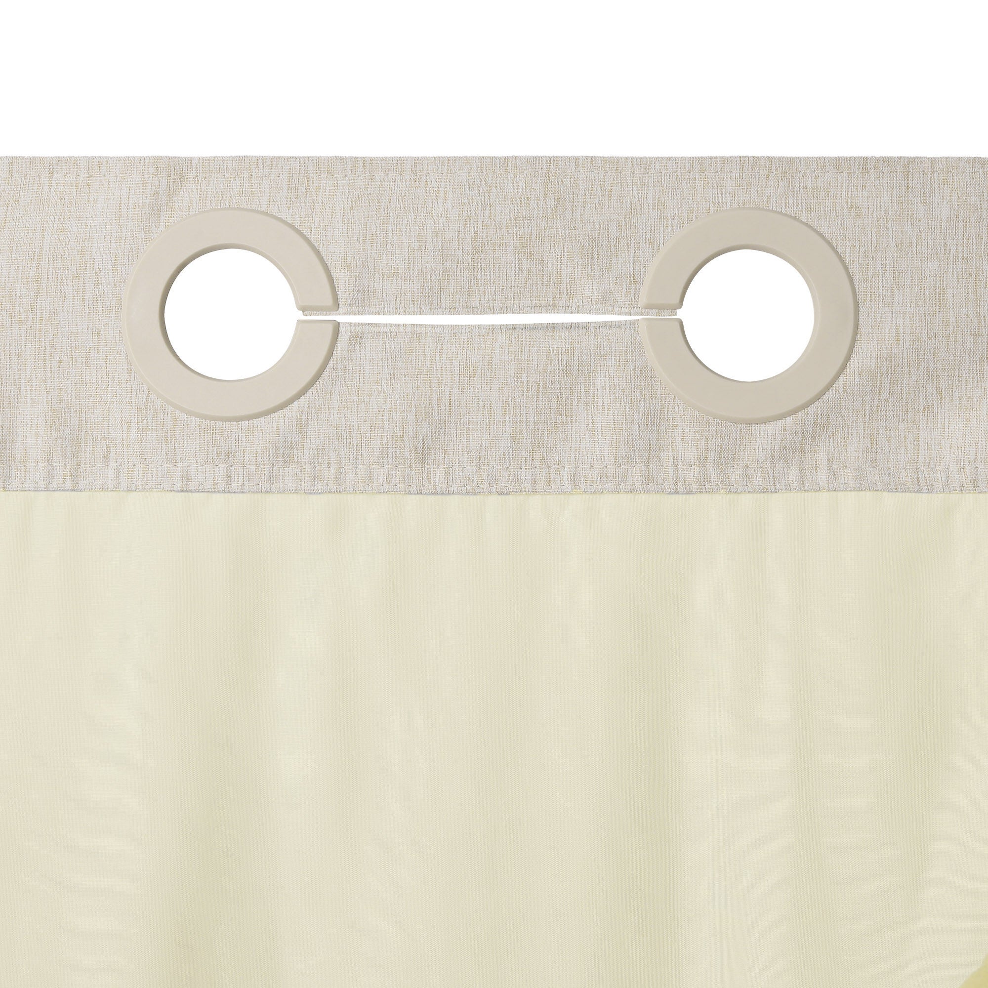 No Hook Linen Texture Shower Curtain with Snap-in Liner, CREAM, alternate image number 5