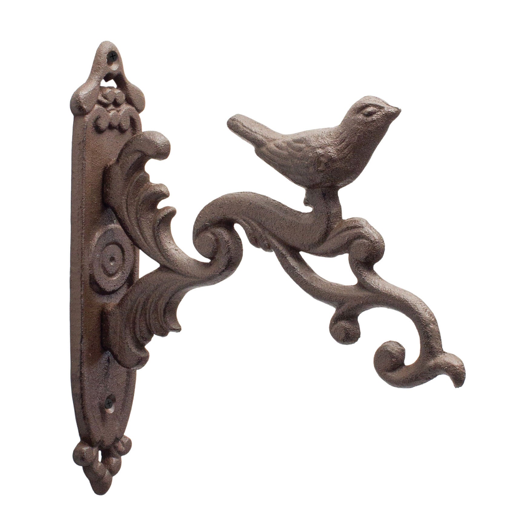 Bird Hook (Set Of 2) 7.5 inchesL X 8.5 inchesH Cast Iron, BROWN, hi-res image number 0