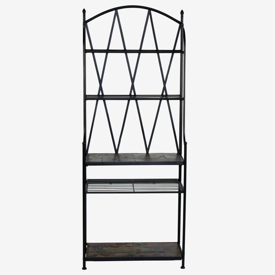 Baker's Rack with Slate Top, BLACK METAL, hi-res image number null
