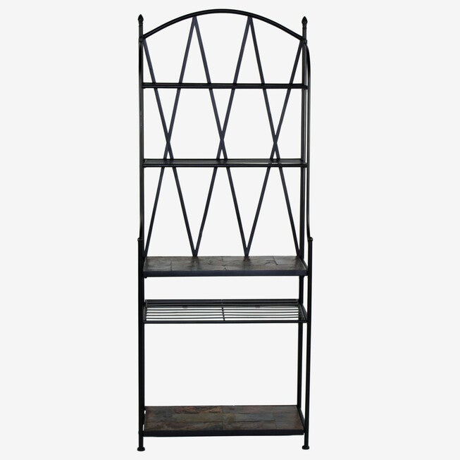 Baker's Rack with Slate Top, BLACK METAL, hi-res image number 0