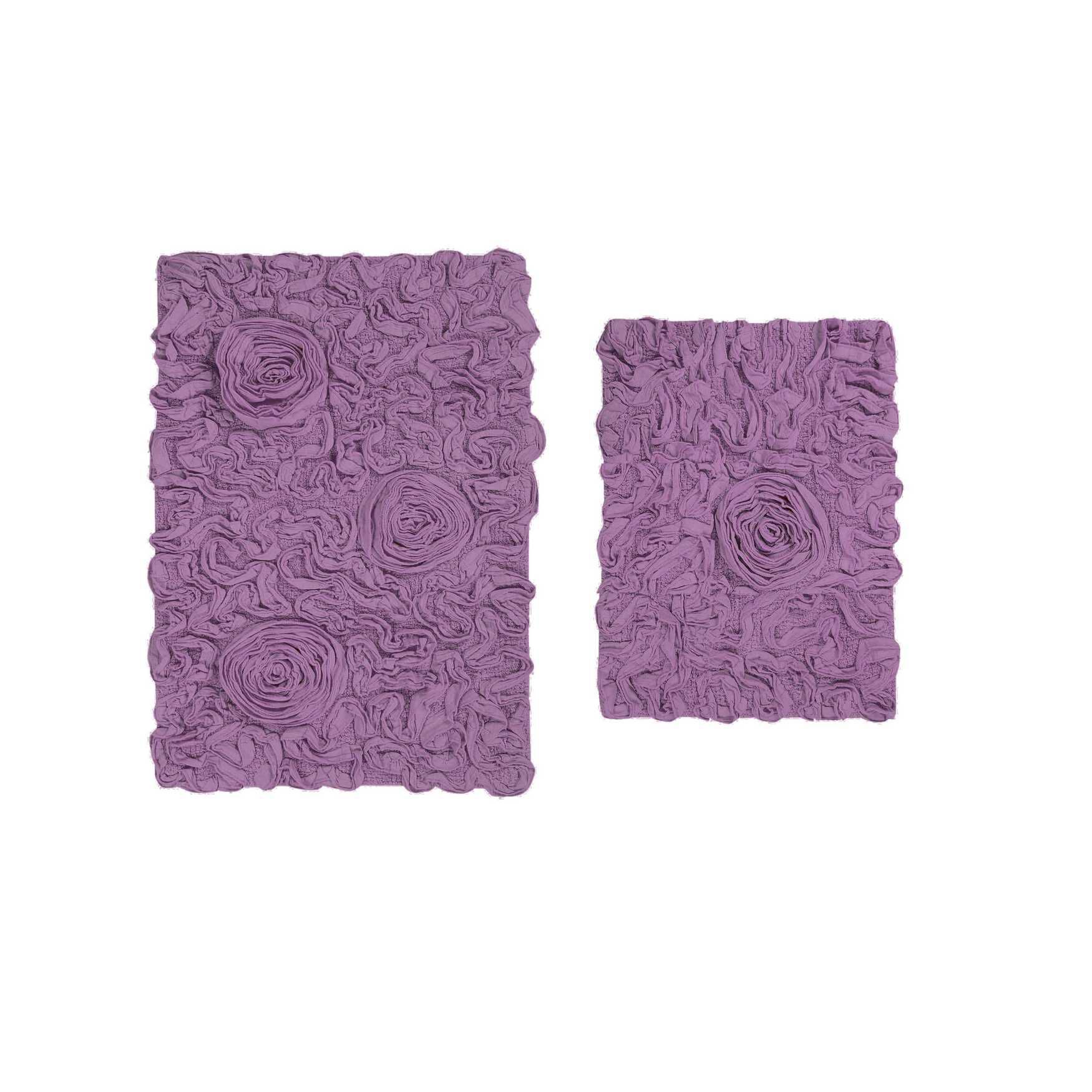 Bell Flower 2-Pc. Bath Rug Collection, PURPLE, hi-res image number 0