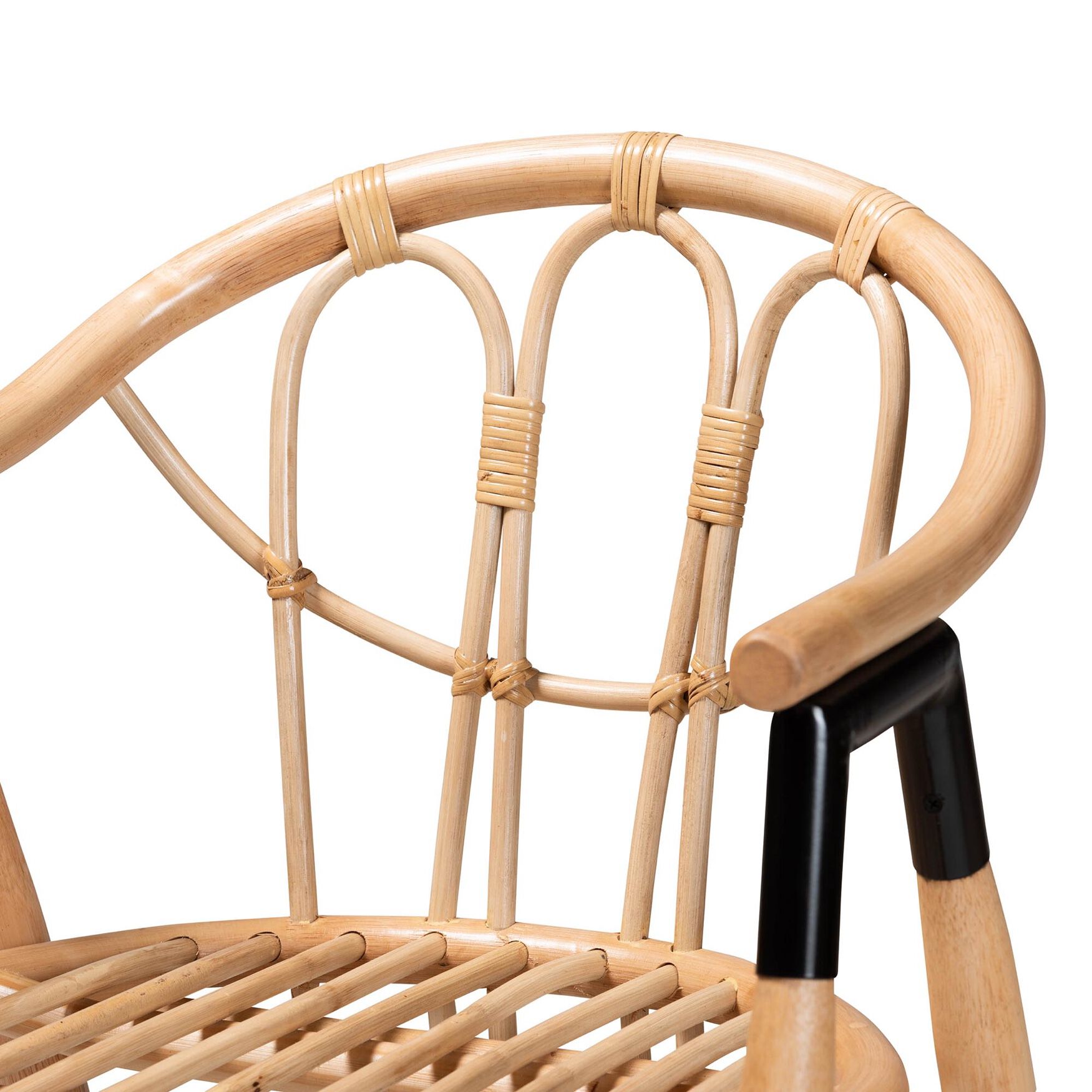 Cyntia Modern Bohemian Natural Brown Rattan Counter Stool, , alternate image number 4