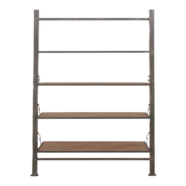 Dark Brown Wood Industrial Shelving Unit, 77 inches x 20 inches x 14 inches, , on-hover image number 1