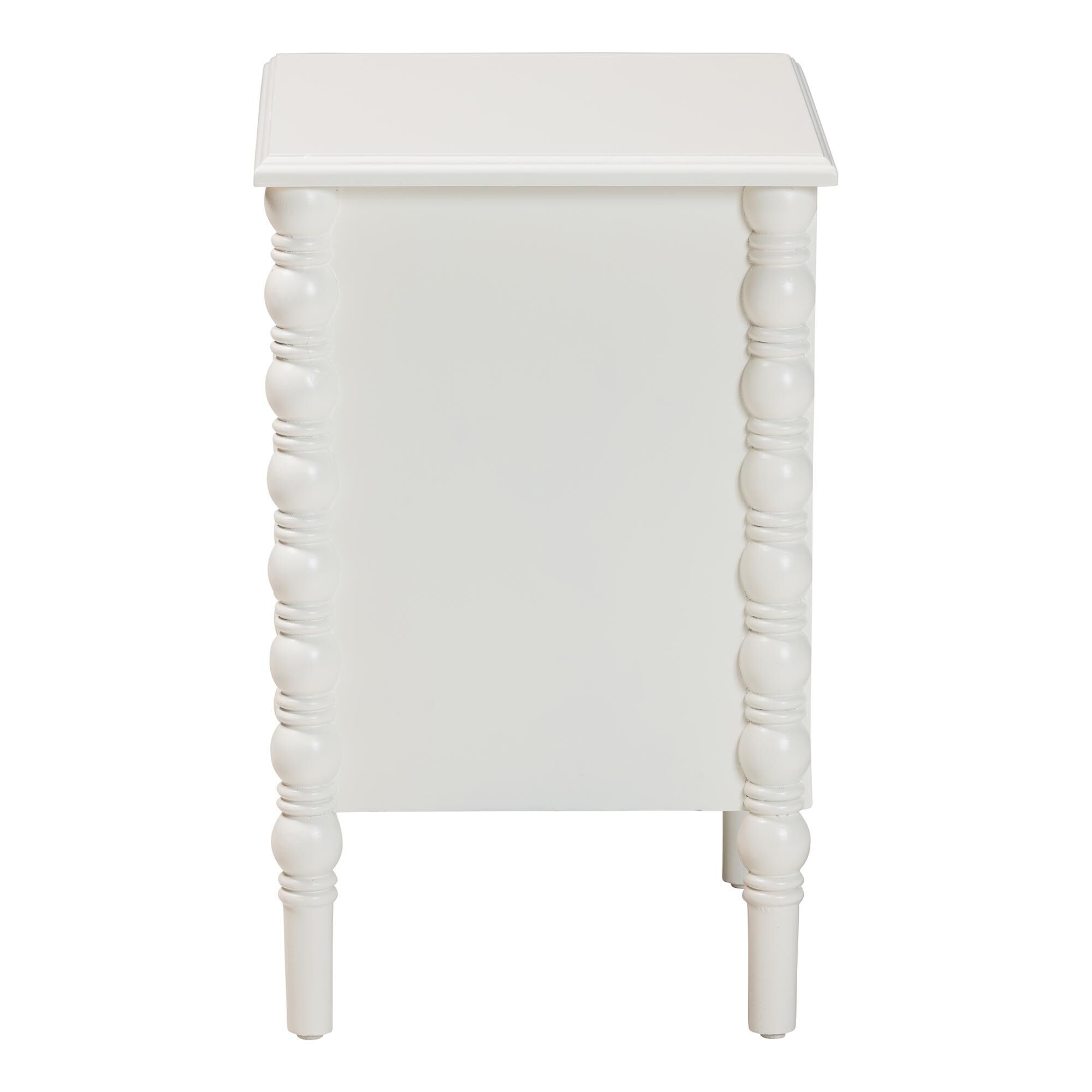 Malinda Classic Black Wood 2-Drawer End Table with Spindle Legs, WHITE, alternate image number 5