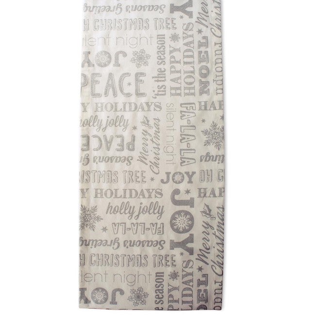 Silver Christmas Collage Table Runner 14x108, , alternate image number 2