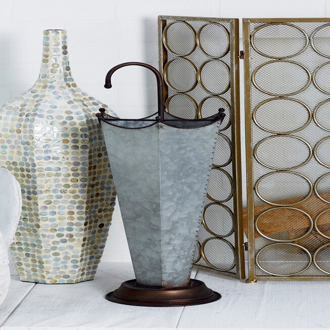 Grey Metal Farmhouse Storage Basket Storage Basket, , alternate image number 6