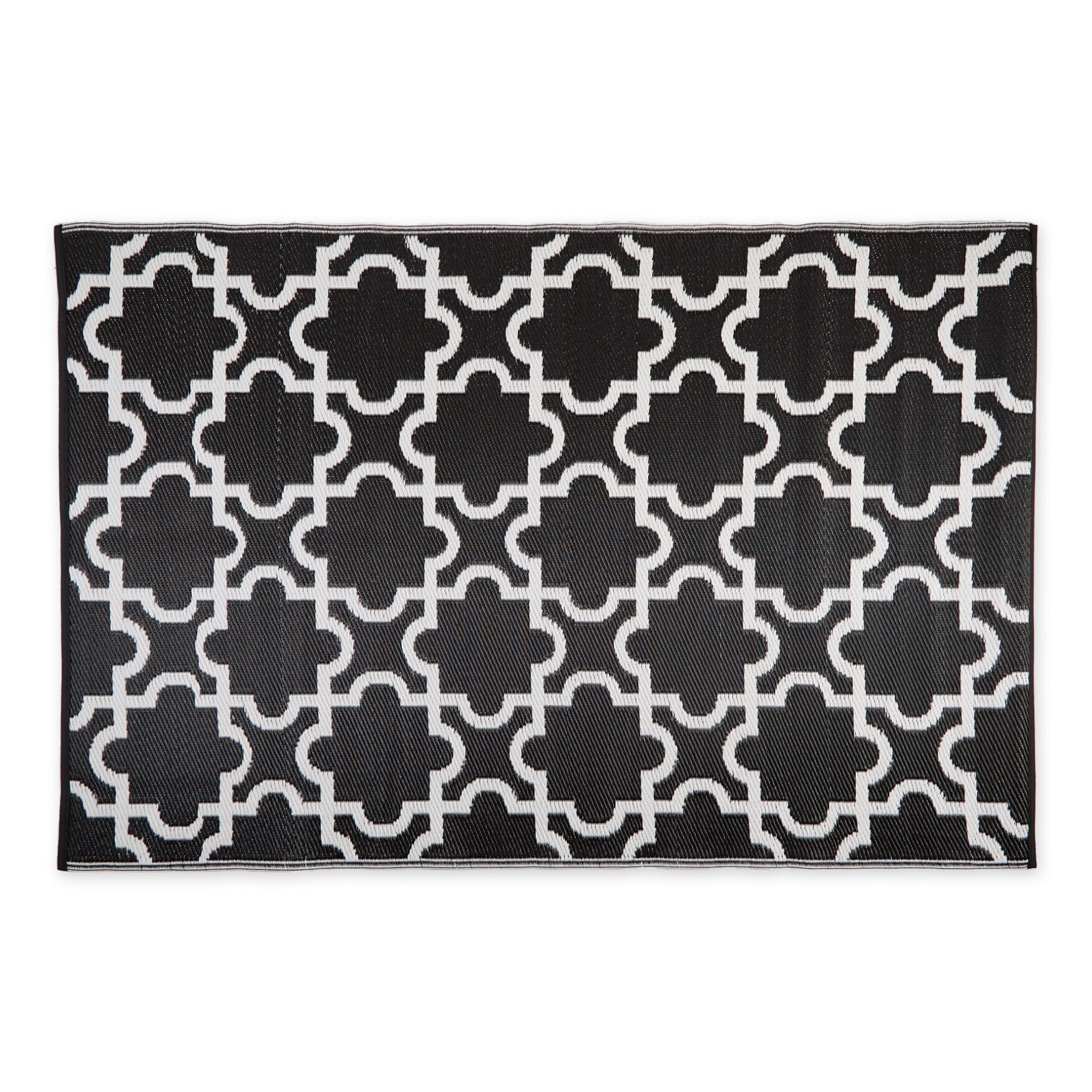 Black Lattice Outdoor Rug 4X6 Ft Floor Coverings, , on-hover image number 1