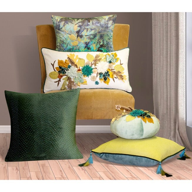 Harvest Velvet Pumpkin with Embroidered Leaves , , alternate image number 4