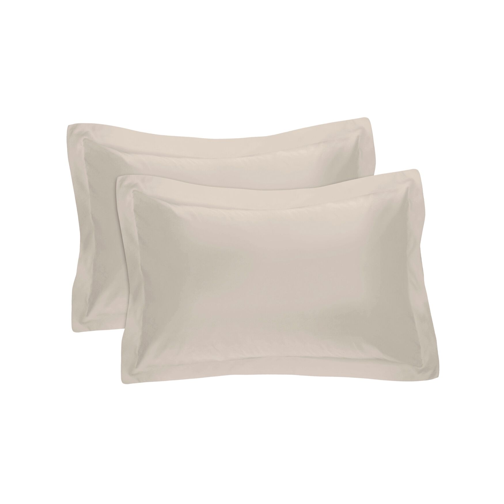Fresh Ideas Poplin Tailored 2-Pack Black Pillow Sham, IVORY, hi-res image number 0