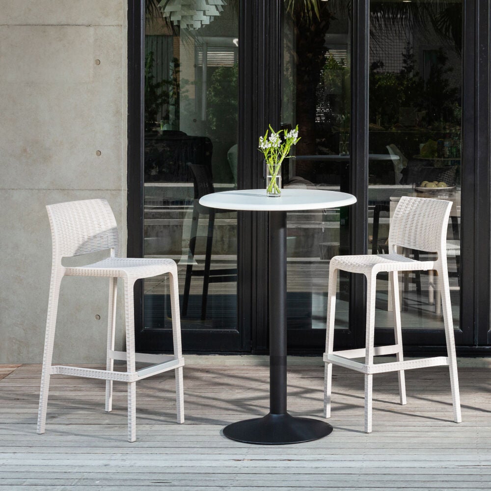Set of 2 Rue Outdoor Stackable Bar Stools, WHITE, hi-res image number 0