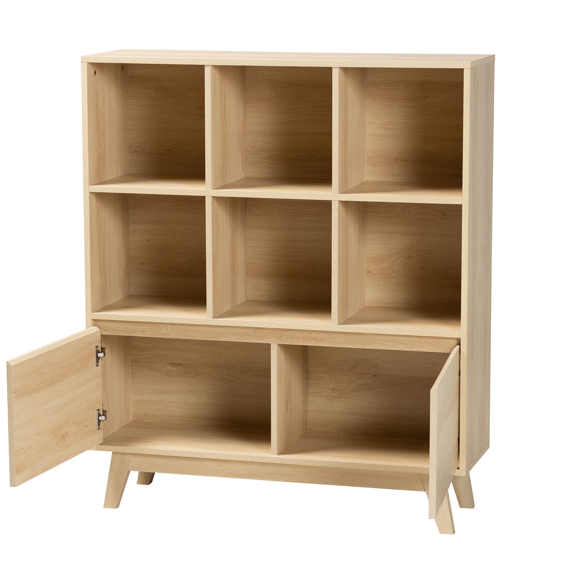 Danina Japandi Oak Brown Finished Wood Bookshelf, OAK BROWN, alternate image number 3