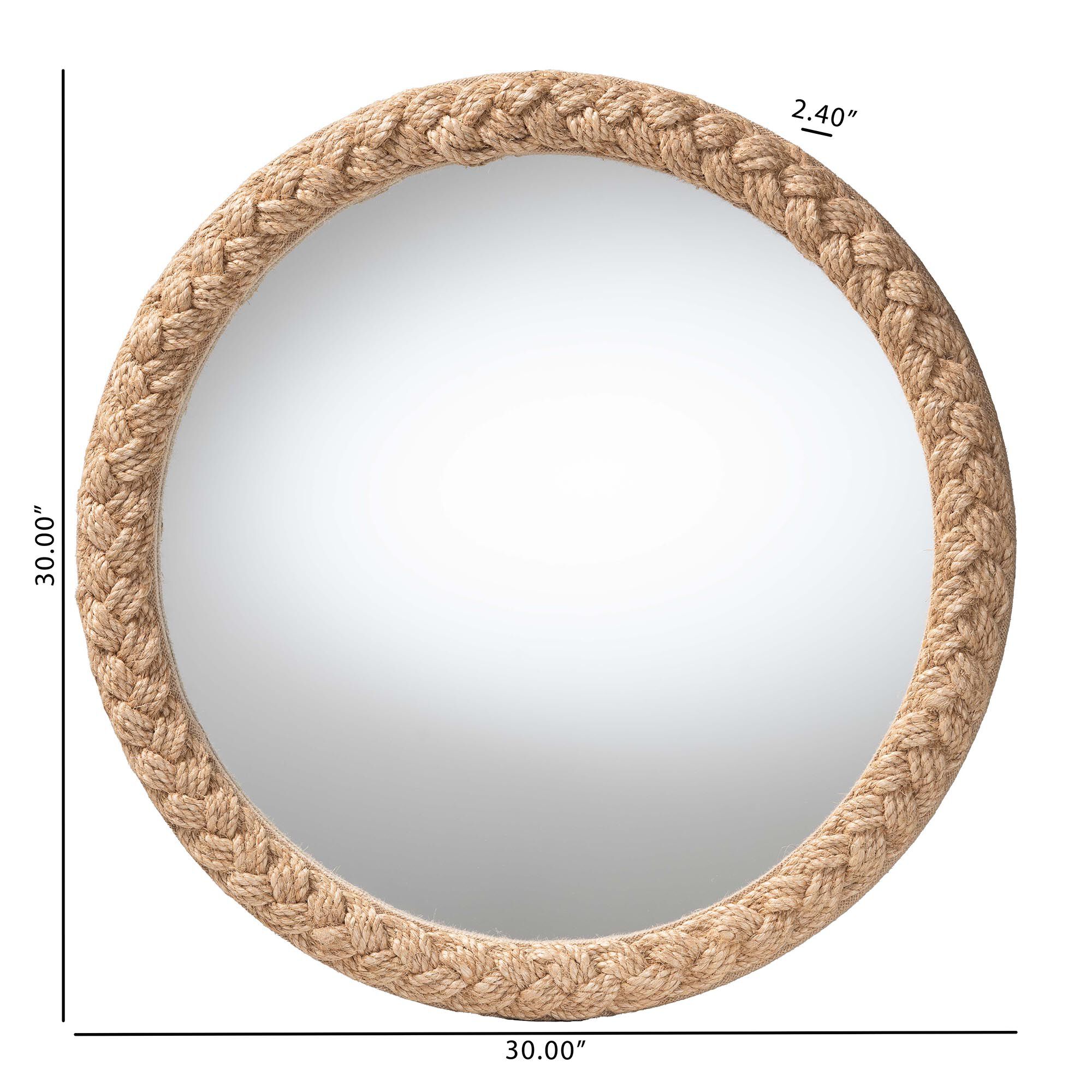 Shara Coastal Braided Rope Accent Mirror, NATURAL, alternate image number 4
