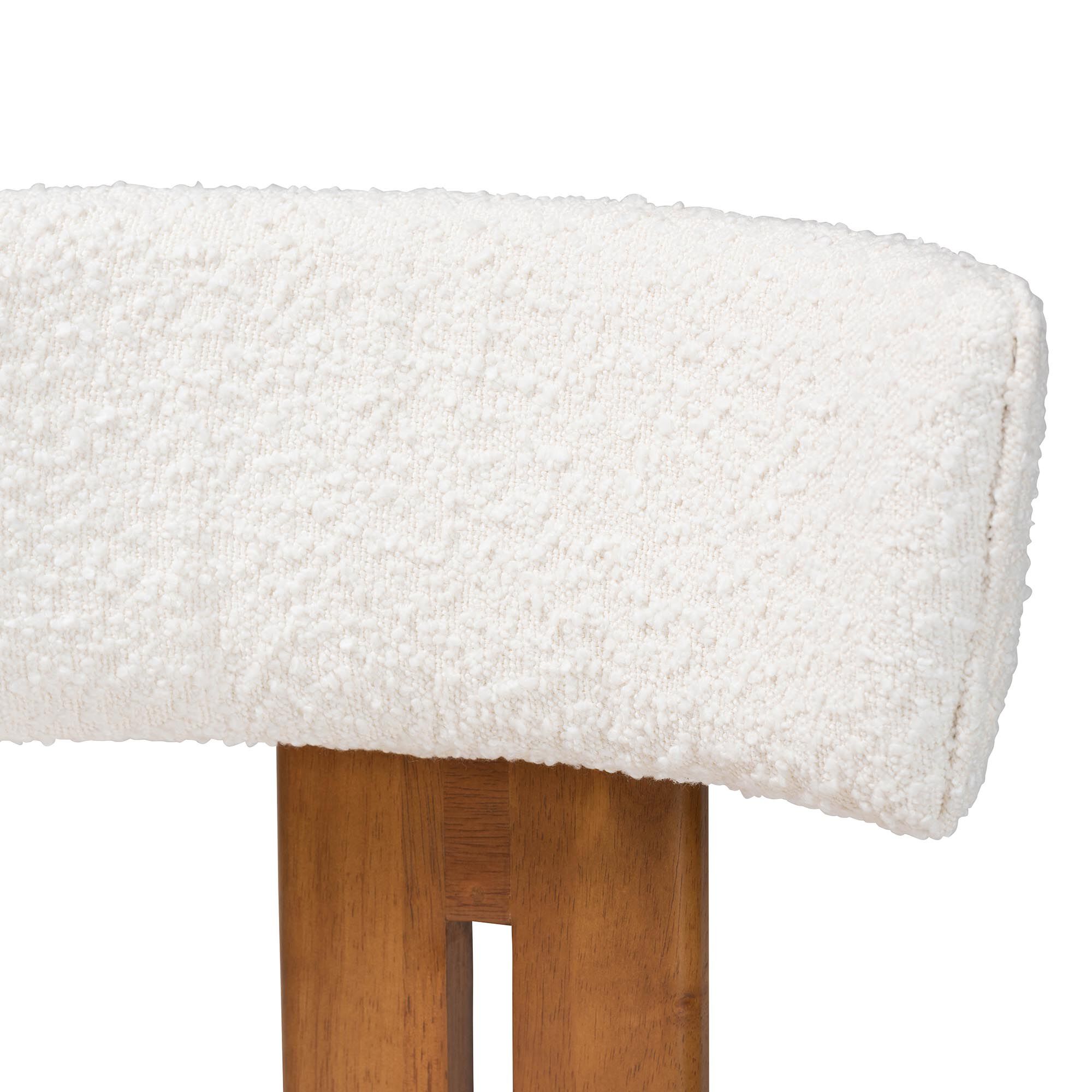 Kyren Modern Cream Boucle Dining Chair, CREAM, alternate image number 4