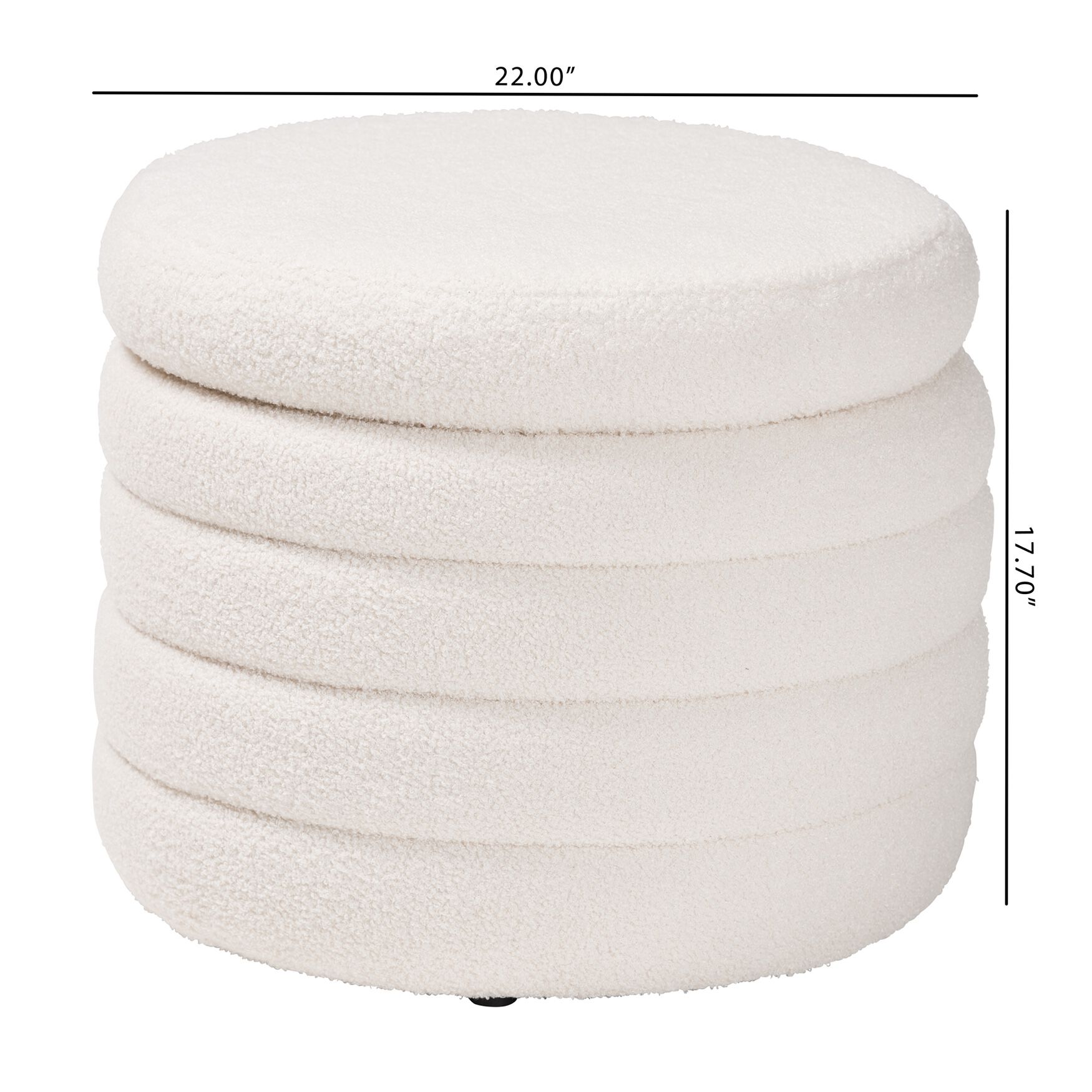 Tabitha Modern And Contemporary Ivory Boucle Upholstered Storage Ottoman, , alternate image number 7
