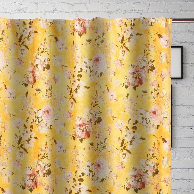 Finley Yellow Bath Shower Curtain, , on-hover image number 1