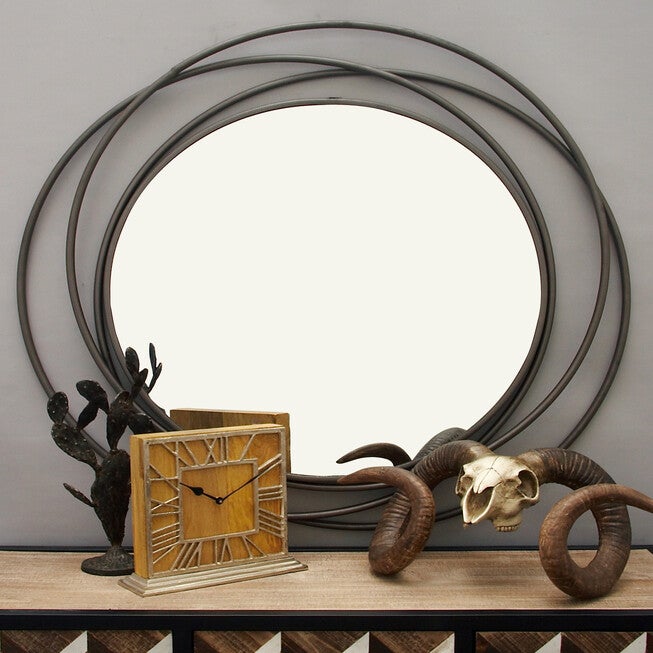 Grey Industrial Metal Wall Mirror, , alternate image number 6