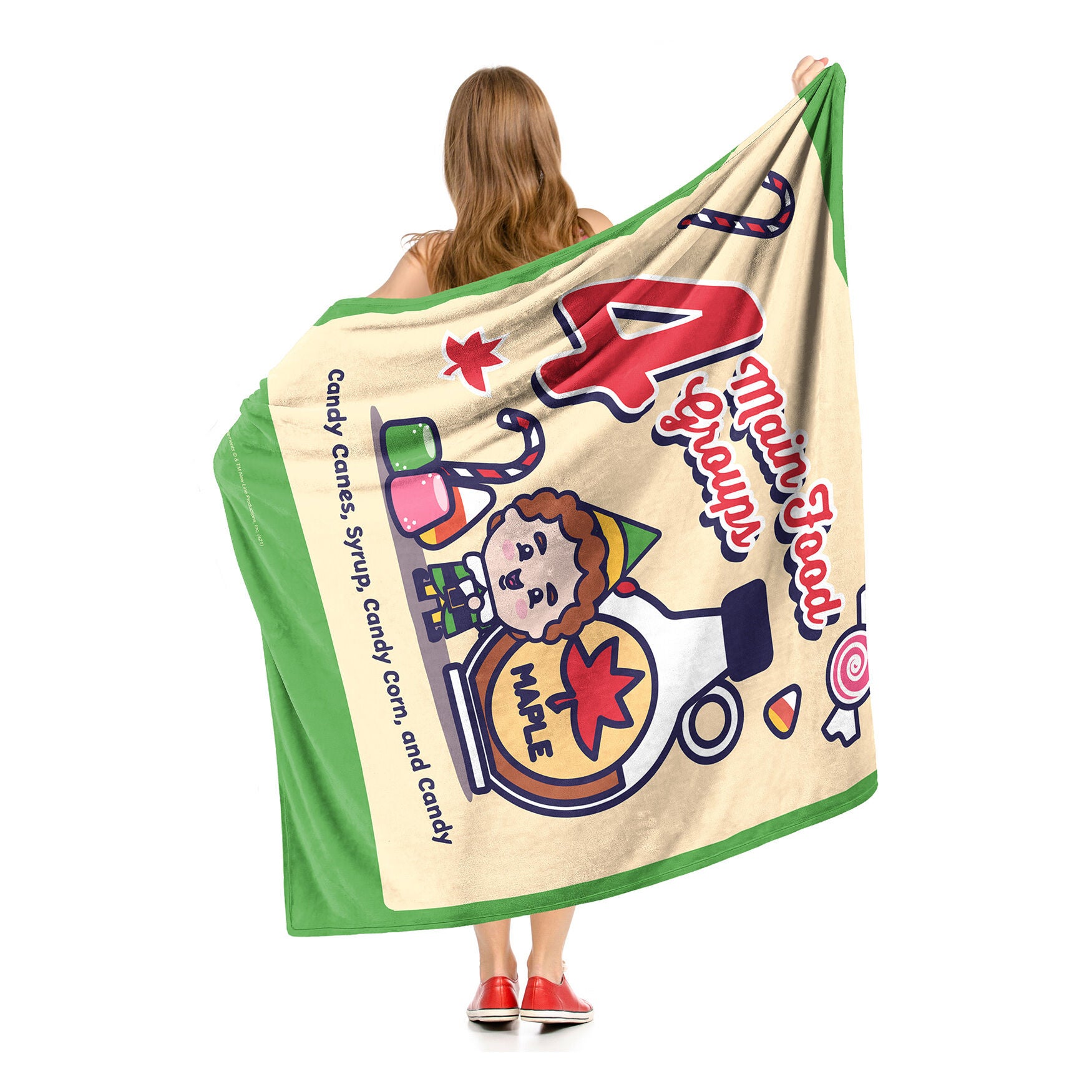 Wb Elf 4 Main Food Groups Cartoon Silk Touch Throw Blanket, , alternate image number 5