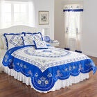 Ava Oversized Embroidered Cotton Quilt, COBALT BLUE, hi-res image number null