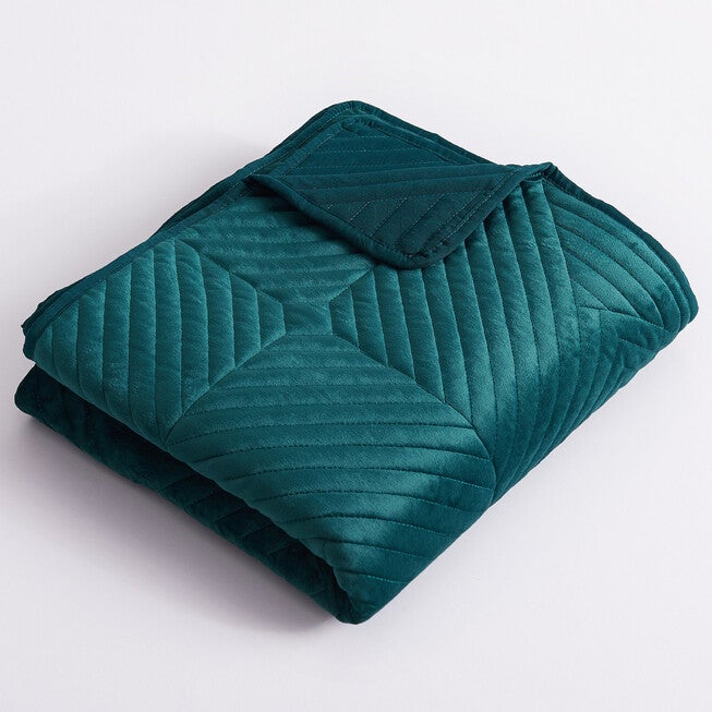Riviera Velvet Teal Throw Blanket, , alternate image number 2