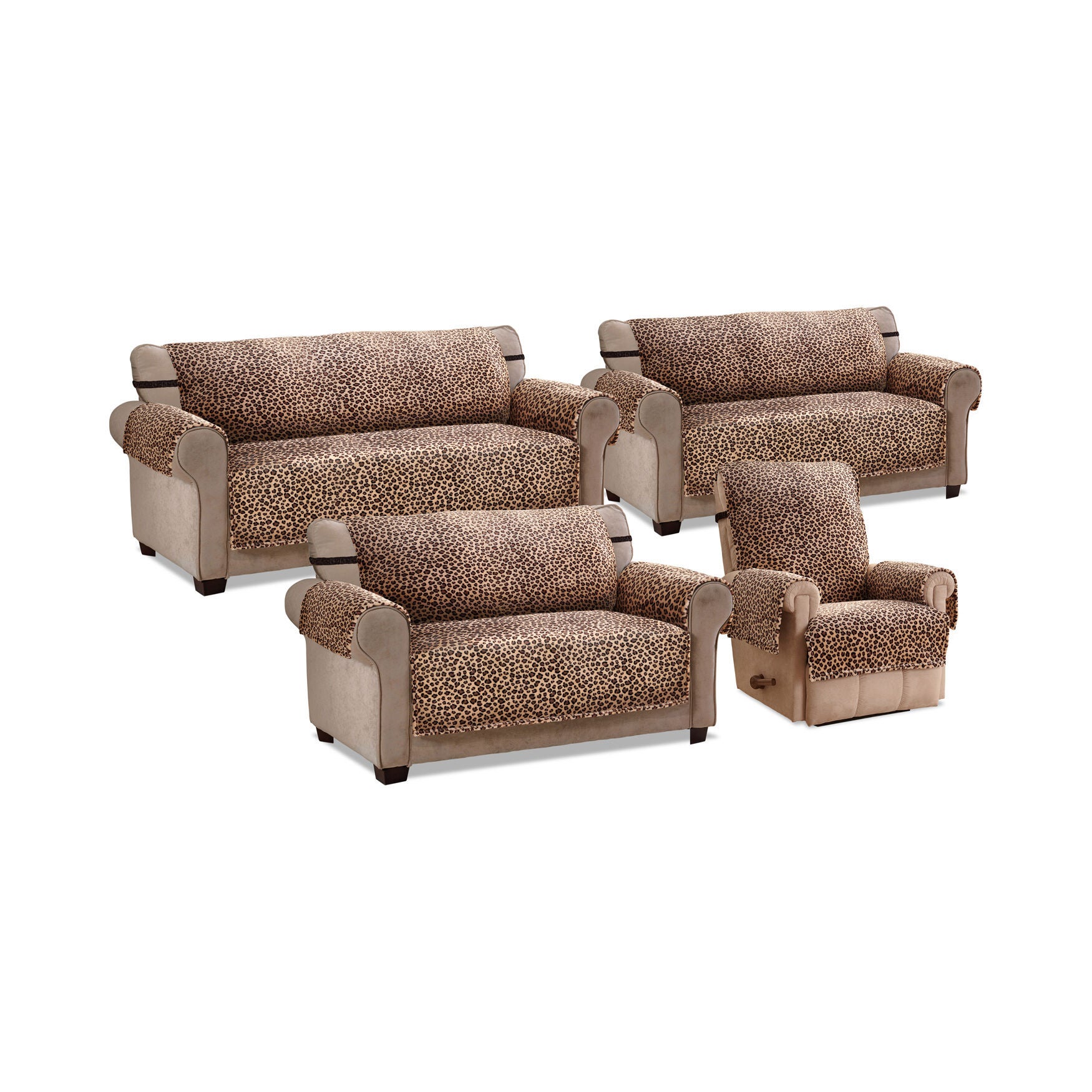 Leopard Plush Recliner Furniture Cover, , alternate image number 4