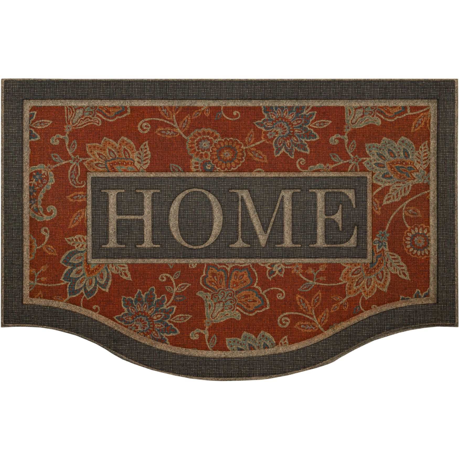 Cozy Jacobean Door Mat, CHESTNUT, hi-res image number 0