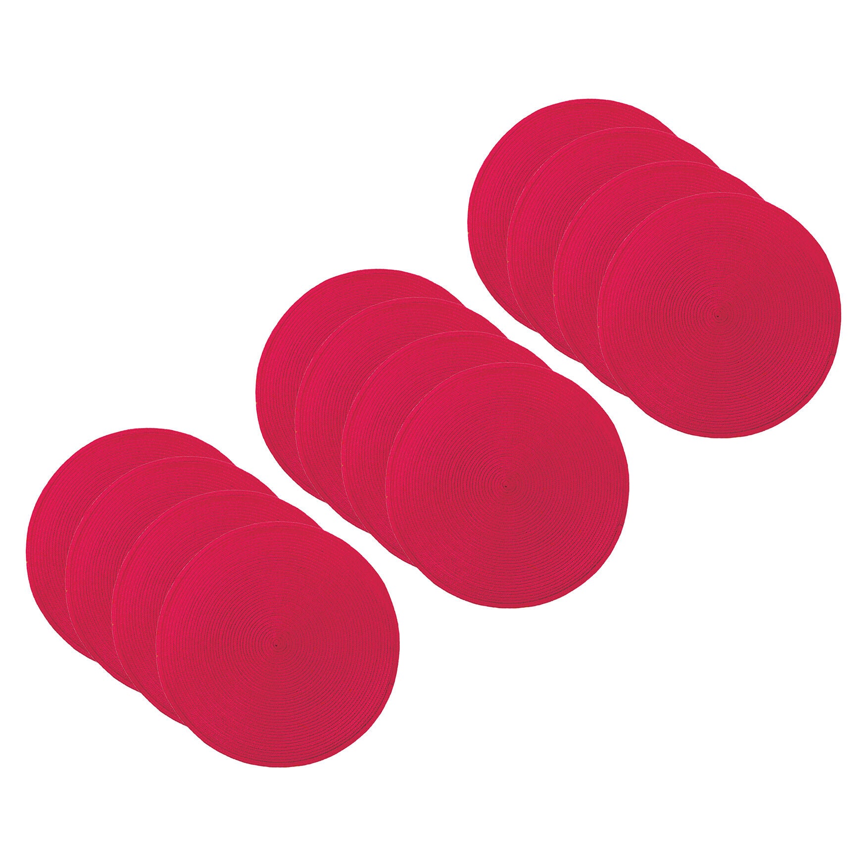 Woven Round Placemat, Set Of Twelve, CHERRY, hi-res image number 0