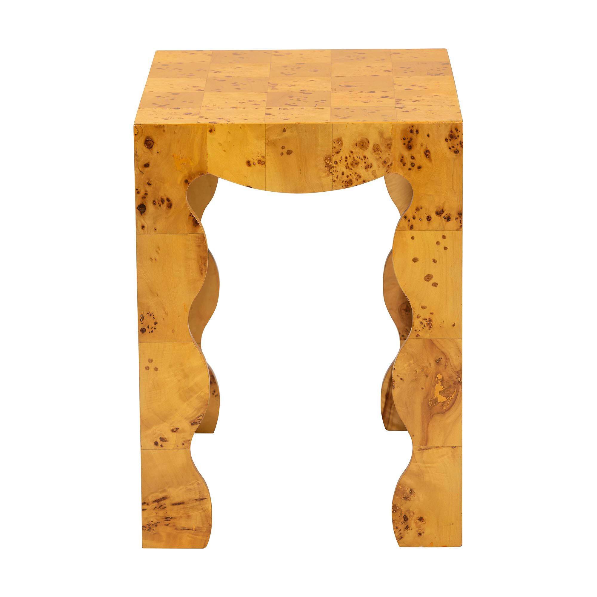 Huxley Modern and Contemporary Natural Real Burl Wood End Table, LIGHT MAPPA BURL, alternate image number 3
