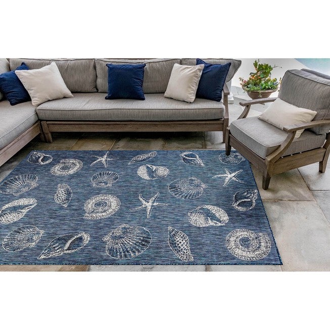 Liora Manne Carmel Shells Indoor/Outdoor Rug Aqua 23 inchesX7 feet 6 inches, , alternate image number 11
