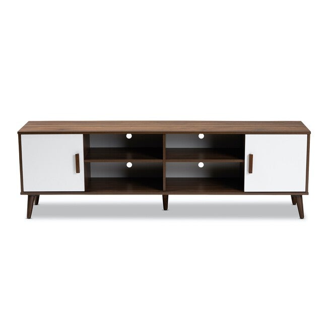 Quinn Mid-Century Modern 2-Door Wood Tv Stand Furniture, , alternate image number null