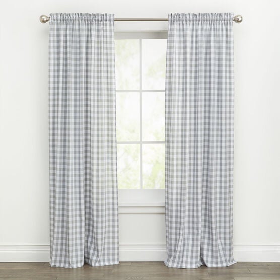 Buffalo Check Rod-Pocket Panel, GREY, hi-res image number null