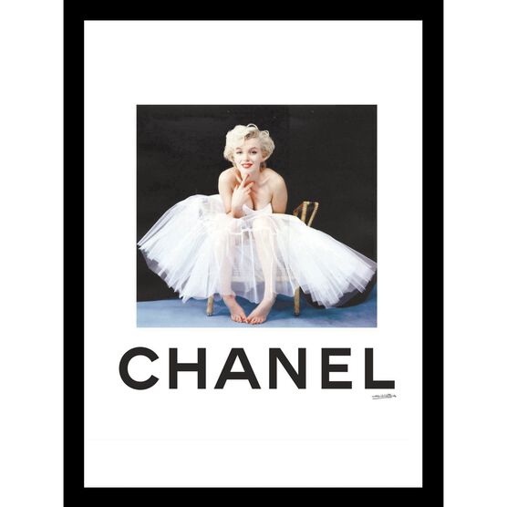 Chanel Marilyn Monroe Tutu 14x18 Framed Print, WHITE BLACK, hi-res image number null