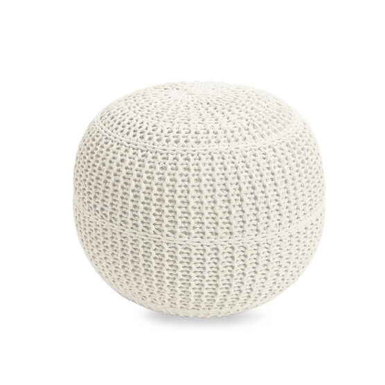 BH Studio® Hand-Knitted Ottoman Pouf, CREAM, hi-res image number null