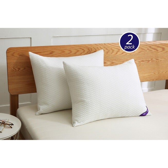 2 Pack Soft Knit Silver Duck Nano Feather Pillows, , on-hover image number null